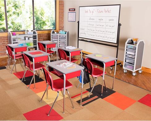 Learniture Adjustable Height Student Desk with Book Box, Open Front School Desk with Storage and Adjustable Legs, Maple/Black in Saudi Arabia