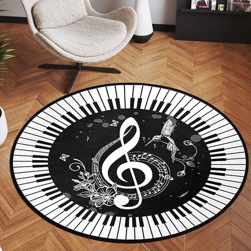 Boho Round Area Rug 3ft Soft Bohemian Mandala Rugs Non Slip Indoor Sofa Floor Area Mat Carpet for Living Room Sofa Bedroom Nursery Decor (Black) in Kuwait