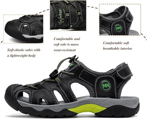 Men's Sport Sandals Breathable Outdoor Hiking Sandals Adjustable Fisherman Shoes Closed Toe Summer Walking Casual Sandals in Saudi Arabia
