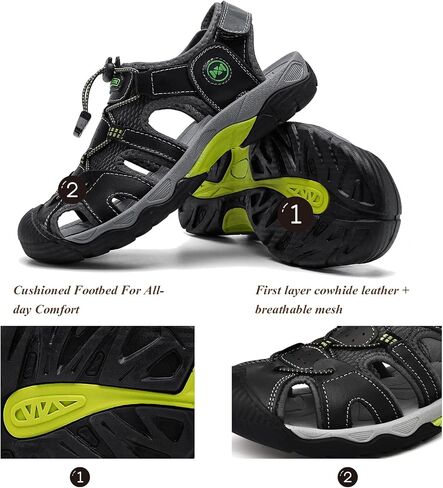Men's Sport Sandals Breathable Outdoor Hiking Sandals Adjustable Fisherman Shoes Closed Toe Summer Walking Casual Sandals in Saudi Arabia