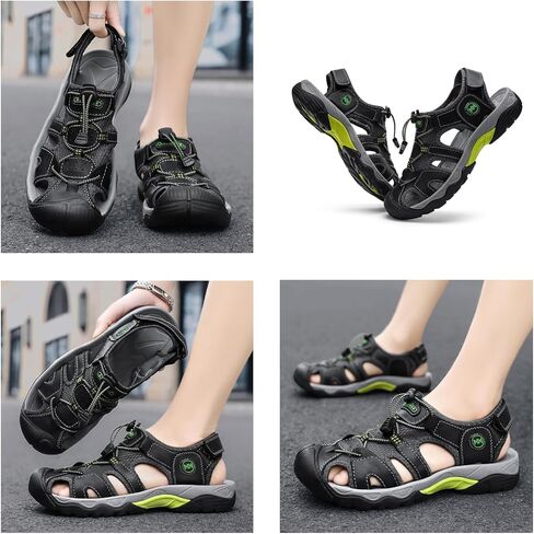 Men's Sport Sandals Breathable Outdoor Hiking Sandals Adjustable Fisherman Shoes Closed Toe Summer Walking Casual Sandals in Saudi Arabia