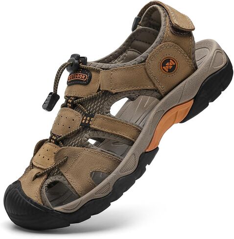 Men's Sport Sandals Breathable Outdoor Hiking Sandals Adjustable Fisherman Shoes Closed Toe Summer Walking Casual Sandals in Saudi Arabia