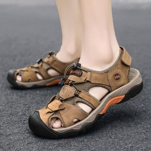 Men's Sport Sandals Breathable Outdoor Hiking Sandals Adjustable Fisherman Shoes Closed Toe Summer Walking Casual Sandals in Saudi Arabia