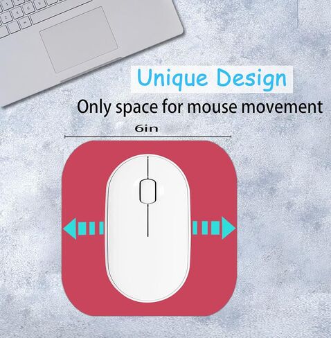Mini Mouse Pad, 6x6 Inches, Waterproof Non-Slip Rubber Base, for Laptop, Keyboard Tray, Wireless Mouse, Home, Office, Travel (Black) in Saudi Arabia