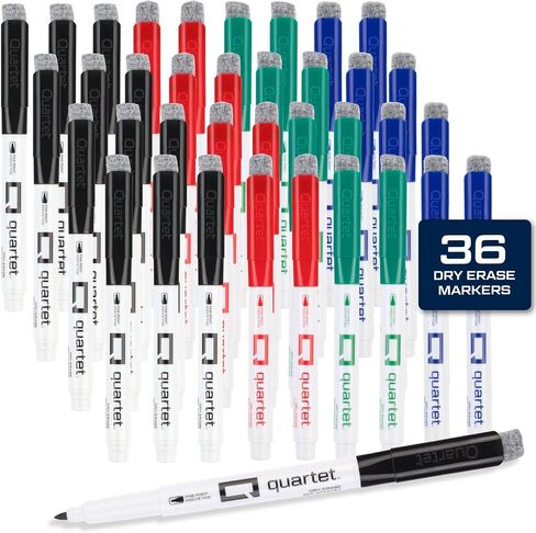 Quartet Dry Erase Markers, Fine Tip White Board Dry Erase Markers, Office Essentials, Black, 36 Pack (Q120Z03-R) in Saudi Arabia