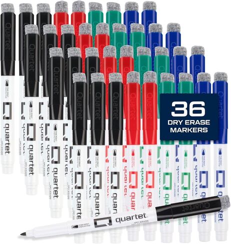Quartet Dry Erase Markers, Fine Tip White Board Dry Erase Markers, Office Essentials, Black, 36 Pack (Q120Z03-R) in Saudi Arabia