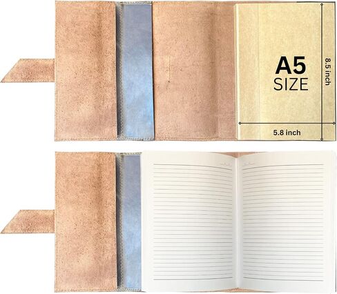RUSTIC TOWN Traveler Notebook Refills Insert - A5 Blank Refills for Refillable Leather Journals - Organic Handmade Unlined/Unruled Paper in Saudi Arabia