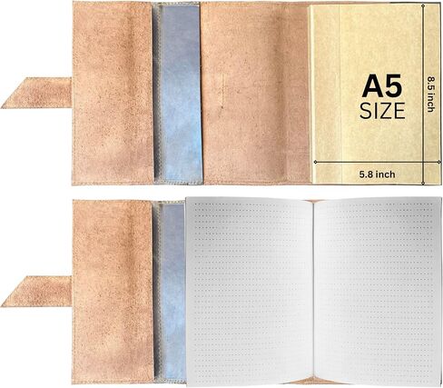 RUSTIC TOWN Traveler Notebook Refills Insert - A5 Blank Refills for Refillable Leather Journals - Organic Handmade Unlined/Unruled Paper in Saudi Arabia