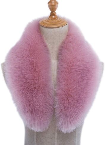 Women Winter Artificial Faux Fur Scarf,Detachable Faux Fur Hood with Buttons in Saudi Arabia