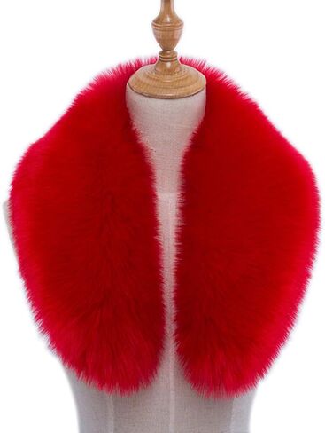 Women Winter Artificial Faux Fur Scarf,Detachable Faux Fur Hood with Buttons in Saudi Arabia