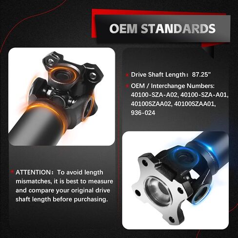 Nifeida 936-001 Rear Driveshaft Propeller Drive Shaft Assembly for 02-06 Honda CRV CR-V 2002 2003 2004 2005 2006 AWD 4WD L4 2.4L Replaces# 40100S9AE01 40100SCAA01 40100S9AJ01 in Kuwait