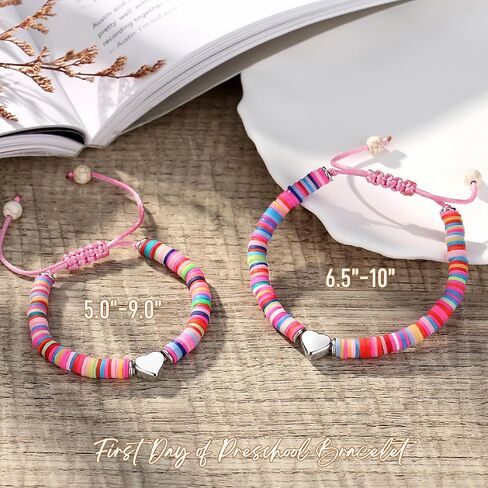 First Day of School Bracelet, Back to School Gifts Matching Heart Mommy and Me Bracelets for Mother Daughter Son Girls Boys in Saudi Arabia