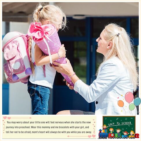 First Day of School Bracelet, Back to School Gifts Matching Heart Mommy and Me Bracelets for Mother Daughter Son Girls Boys in Saudi Arabia