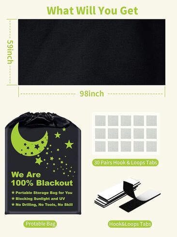 Blackout Blinds Shades [39"x 59"][100% Blackout Light][No Drill][DIY Cut to Any Size or Shape] Portable Temporary Travel Blackout Curtains for Nursery,Bedroom,Film Room,RV Car Windows Cover in Saudi Arabia