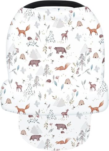 Nursing Cover for Newborn Breastfeeding Multi Use Infant Stroller Canopy Unisex Baby Car Seat Cover High Chair Cover Shopping Cart Cover for Baby Boy and Girl (Animal 1) in Kuwait