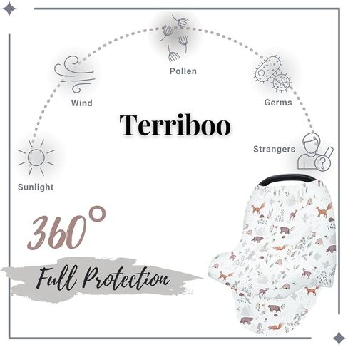 Nursing Cover for Newborn Breastfeeding Multi Use Infant Stroller Canopy Unisex Baby Car Seat Cover High Chair Cover Shopping Cart Cover for Baby Boy and Girl (Animal 1) in Kuwait