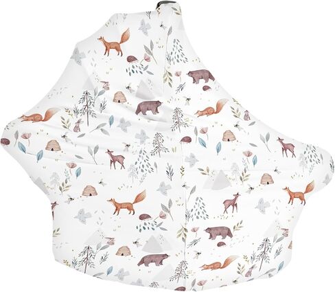 Nursing Cover for Newborn Breastfeeding Multi Use Infant Stroller Canopy Unisex Baby Car Seat Cover High Chair Cover Shopping Cart Cover for Baby Boy and Girl (Animal 1) in Kuwait