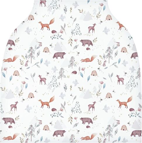 Nursing Cover for Newborn Breastfeeding Multi Use Infant Stroller Canopy Unisex Baby Car Seat Cover High Chair Cover Shopping Cart Cover for Baby Boy and Girl (Animal 1) in Kuwait