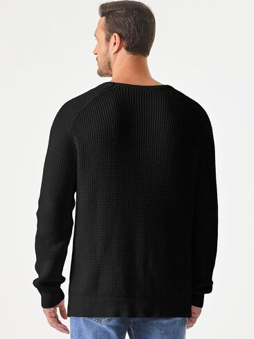 JMIERR Men's Crewneck Pullover Sweater Waffle Textured Knitted Sweaters Casual Loose Fit Sweaters with Ribbing Edge in Saudi Arabia