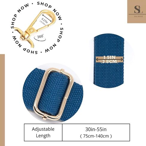 S&loyoe أشرطة محفظة بلون سادة بديلة لحقيبة كروس وحزام جيتار عريض قابل للتعديل لحقائب اليد 1.5 بوصة (فضي أسود نقي) in Kuwait