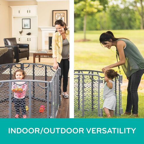 Evenflo Versatile Play Space Adjustable Play Area, 6-Panel (Cool Gray) in Saudi Arabia