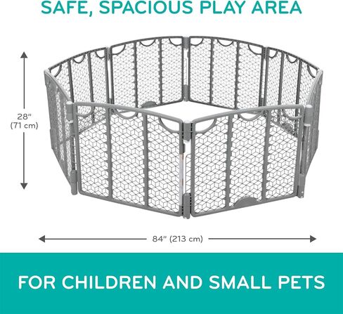 Evenflo Versatile Play Space Adjustable Play Area, 6-Panel (Cool Gray) in Saudi Arabia