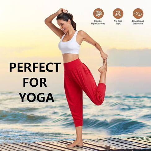 RIMLESS 7 Women's Harem pants Loose Fit Capri Pants Joggers Yoga Hippie Boho Balloon Pants in Saudi Arabia
