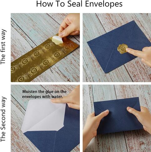 50 Pieces Shiny Envelopes with Gold Stickers for Wedding Invitation Cards, Graduation, Baby Shower, Greeting Cards (Cream Color, A7, 5x7) in Saudi Arabia