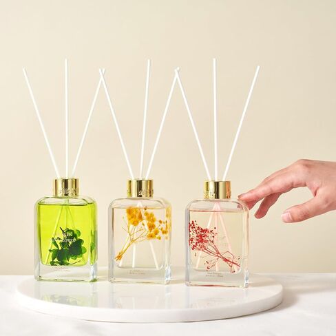 Reed Diffuser Set for Bathroom Air Fresheners,Lavender/Ocean Breeze/White Flower Oil Diffuser with 24 Sticks, 4.06 ozx3 Home Fragrance Reed Diffuser for Bathroom & Shelf Decor in Saudi Arabia