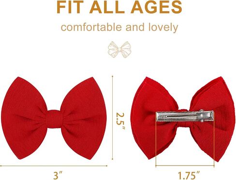 Baby Girls Hair 3'' Bows Clips Set Handmade Bow Hair Clips Hair Accessories Alligator Clip for Babies Infant Toddlers Little Kids 6 PCS Black White Beige in Saudi Arabia