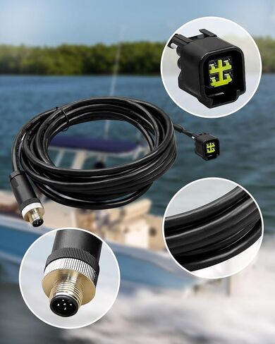 كابل واجهة المحرك مناسب لمحرك Yamaha الخارجي 2006-2023، كابل اتصال NMEA2000 يستبدل اتصال 000-0120-37 3004.6865 مع موصل T، 15 قدم in Saudi Arabia