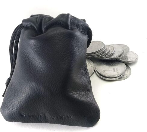 3 Pack Lambskin Leather Drawstrings Pouch: Black, 11.5cm X 11.5cm in Saudi Arabia