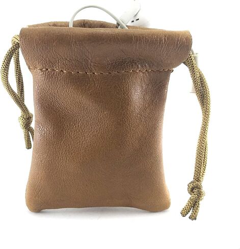 3 Pack Lambskin Leather Drawstrings Pouch: Black, 11.5cm X 11.5cm in Saudi Arabia