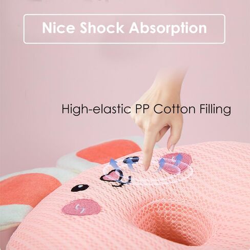 JunNeng 3-Sided Baby Head Protector Backpack for Walking, Pink Butterfly | Soft, Breathable, Adjustable, 270°Baby Fall Back Head Protector for Walking Crawling in Saudi Arabia
