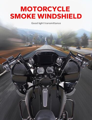 Amazicha 5" Windshield Windscreen Motorcycle Wind Splitter 15-23 Compatible for Harley Davidson Touring Road Glide Models 2015 2016 2017 2018 2019 2020 2021 2022 2023 2024(Smoke Tint) in Saudi Arabia