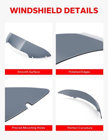 Amazicha 5" Windshield Windscreen Motorcycle Wind Splitter 15-23 Compatible for Harley Davidson Touring Road Glide Models 2015 2016 2017 2018 2019 2020 2021 2022 2023 2024(Smoke Tint) in Saudi Arabia