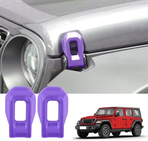 Hood Latch Lock Catch Brackets Cover for Jeep Wrangler JL JLU Gladiator JT 2018-2024 ABS Exterior Accessories, 2 Pcs Hood Latch Cover (Red) in Saudi Arabia
