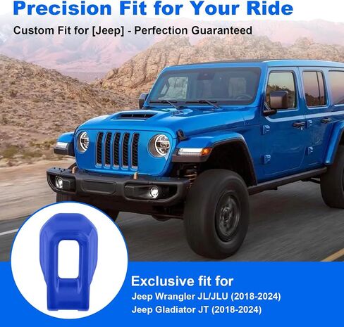 غطاء مزلاج قفل غطاء محرك السيارة لسيارة Jeep Wrangler JL JLU Gladiator JT 2018-2024 ABS ملحقات خارجية، قطعتان من غطاء مزلاج غطاء محرك السيارة (أحمر) in Saudi Arabia