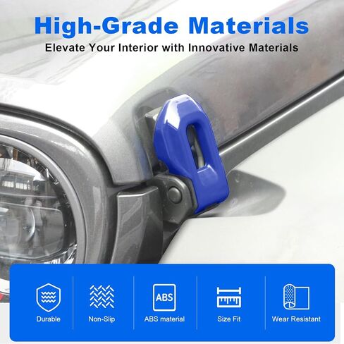 غطاء مزلاج قفل غطاء محرك السيارة لسيارة Jeep Wrangler JL JLU Gladiator JT 2018-2024 ABS ملحقات خارجية، قطعتان من غطاء مزلاج غطاء محرك السيارة (أحمر) in Saudi Arabia