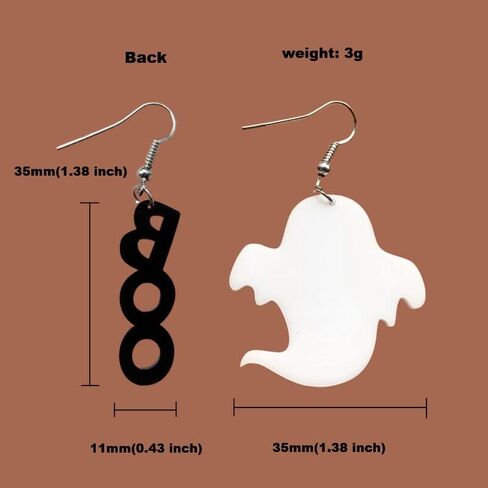 Halloween Theme Earrings Funny Acrylic Cartoon Pumpkin Ghost Skull Bat Dangle Earrings Creative Nightclub Spider Bloody Handprint Jewelry Halloween Costume Party Exaggeration Accessories in Saudi Arabia