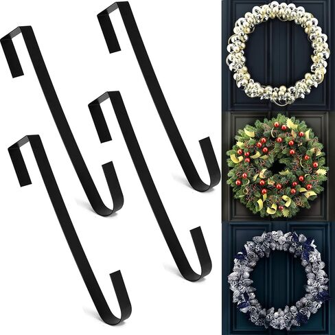 Wreath Hanger, 15" to 25" Adjustable Wreath Hangers for Front Door, Indoor or Outdoor Over The Door Wreath Hook Hanger for Easter Spring Halloween Xmas Garland Decorations, 20lb Load Bearing in Saudi Arabia