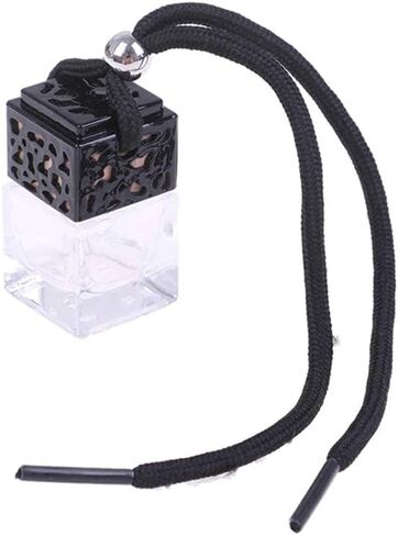 4 Packs Car Essential Oil Diffuser Empty Square Perfume Bottles Hanging Diffuser Bottle Air Fresher Ornament Rearview Mirror Decor (Black) in Saudi Arabia