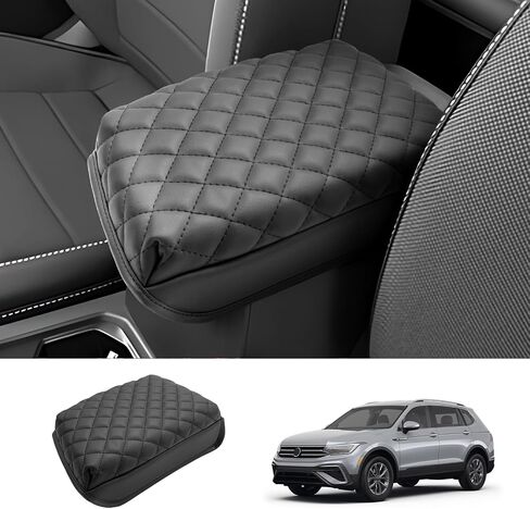 2018-2023 2024 Tiguan Armrest Cover, Waterproof & Comfy Leather Center Console Cover, 2023 2024 Tiguan Accessories Compatible with Tiguan S/SE/SE R-Line Black/SEL R-Line (Leather) in Saudi Arabia