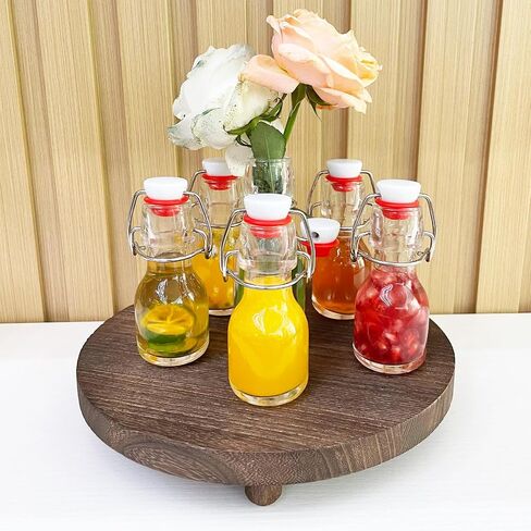 8 Pack Flip Top Glass Bottles,3.38 oz/100ml Small Swing Top Glass Bottle,Clear Mini Liquor Bottles,Decoration Botter for Crafts Wedding Party (100ML-8Pack) in Saudi Arabia
