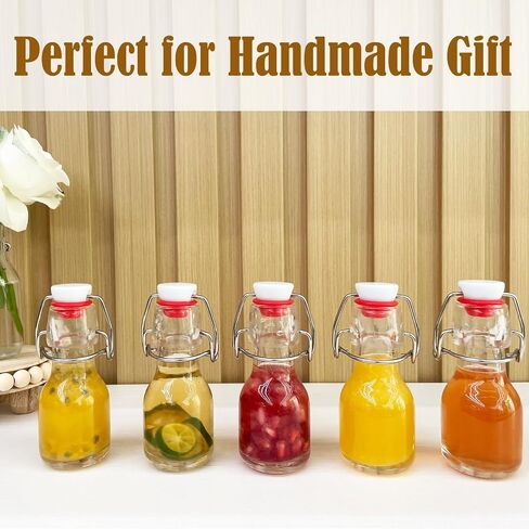 8 Pack Flip Top Glass Bottles,3.38 oz/100ml Small Swing Top Glass Bottle,Clear Mini Liquor Bottles,Decoration Botter for Crafts Wedding Party (100ML-8Pack) in Saudi Arabia