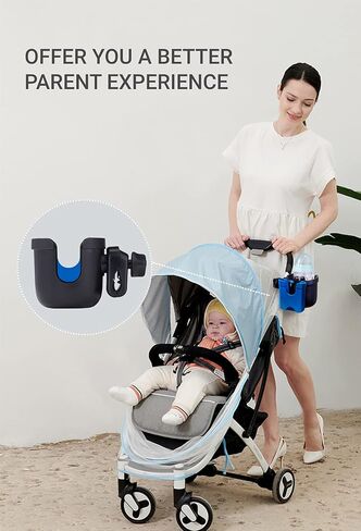Universal Cup Holder, Stroller Cup Holder with Phone Holder, Stroller Accessories , Bike Water Bottle Holder, Treadmill, Wheelchair(Royal) in Saudi Arabia