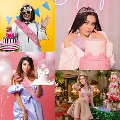 Birthday Sash for Women, Birthday Crown, Birthday Tiara, Birthday Girl Sash, Birthday Sash and Tiara for Women in Saudi Arabia