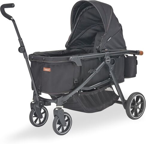 عربة وعربة Larktale Crossover الكل في واحد - تحويل من عربة أطفال واحدة إلى عربة سحب بمقعدين مع مظلة - بايرون بلاك in Kuwait