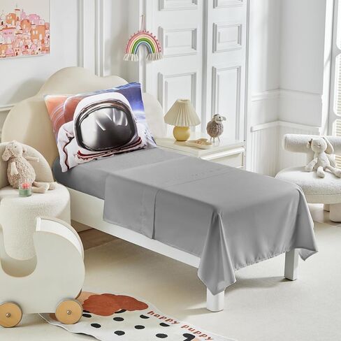 طقم سرير طفل صغير مكون من 4 قطع شرابات مبطن بوهو طقم سرير أطفال بوهيمي أنيق للأولاد والبنات مع ملاءة جاهزة وملاءة علوية وغطاء وسادة قياسي وردي in Kuwait