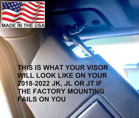 The Original TACCOM Compatible Heavy Duty Aluminum Sun Visor Clips(2) for Jeep 2018 and Newer JK, JL, JT Gladiator and Wrangler in Saudi Arabia